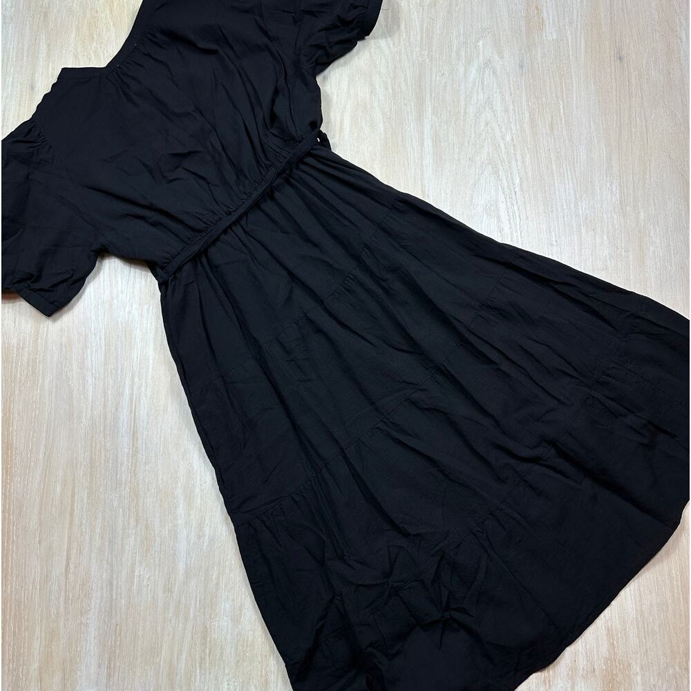 Baltic Born Black Maxi Dress 1XL Puff Sleeve Tiered Cottagecore Romantic Praire - Picture 11 of 13